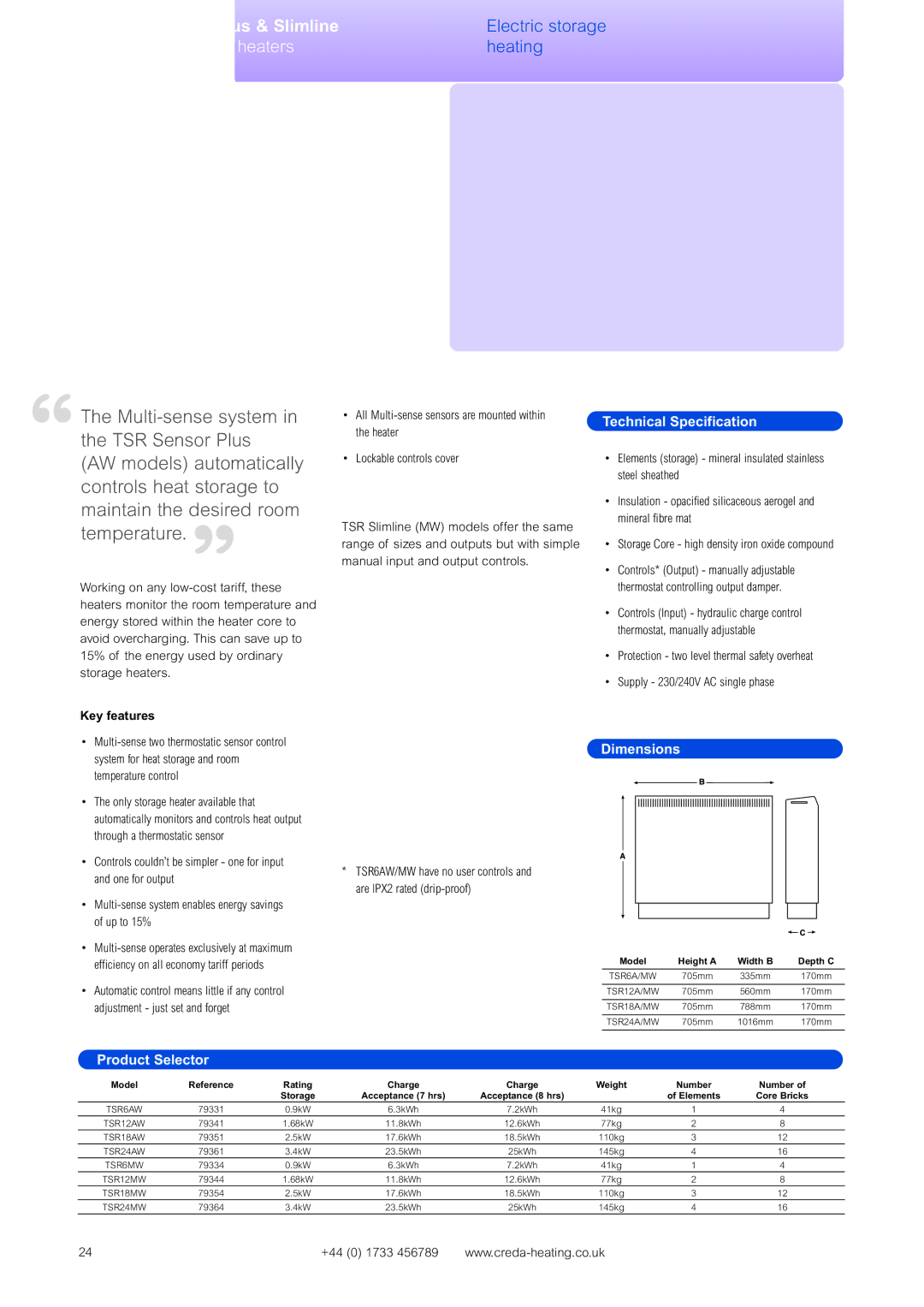 Creda Heating Solution manual Electric storage heaters 