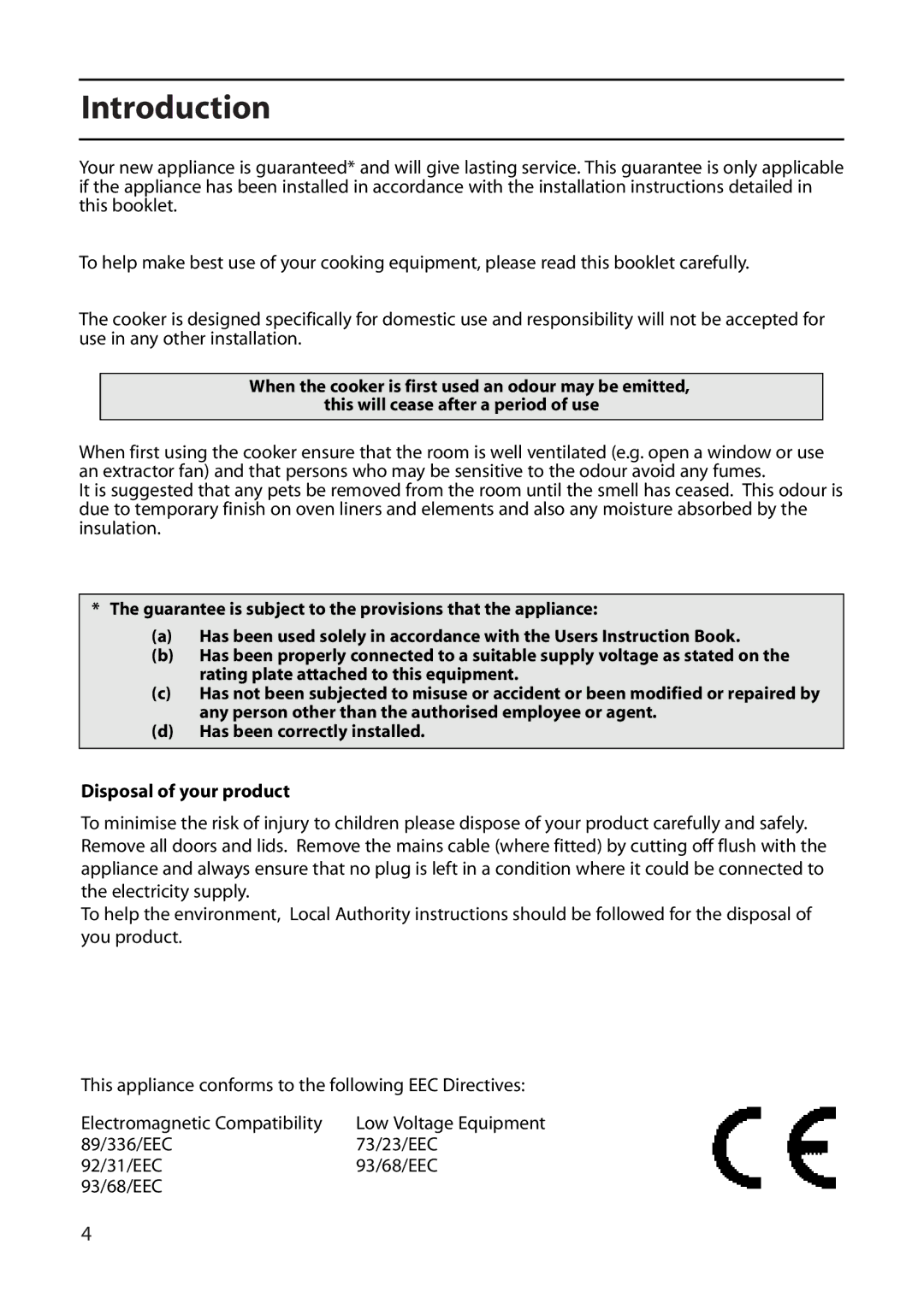 Creda R010E, E010E manual Introduction, Disposal of your product 