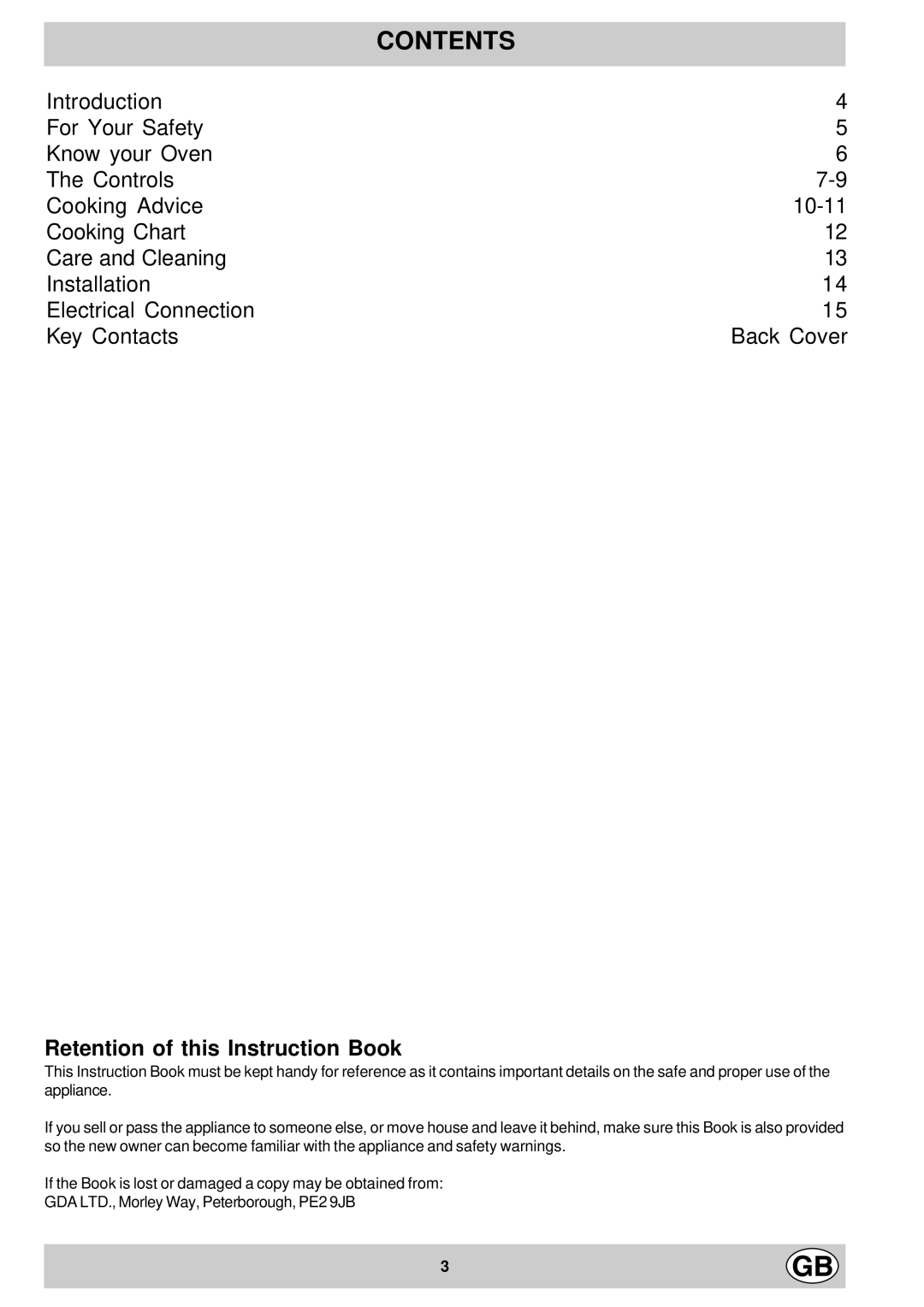 Creda S077E manual Contents 