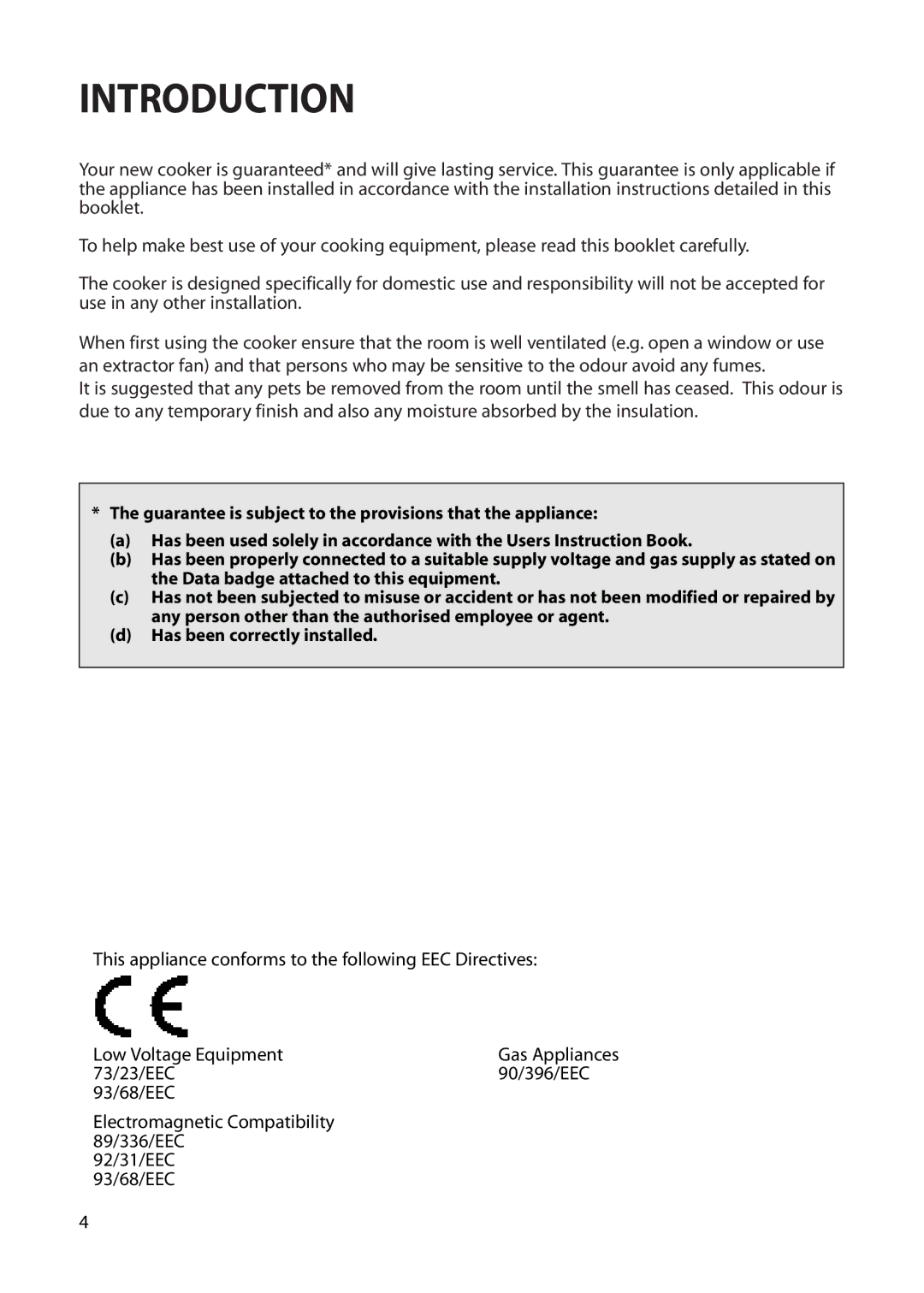 Creda S230G installation instructions Introduction 