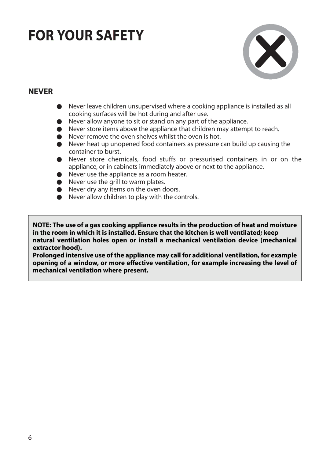 Creda S230G installation instructions Never 