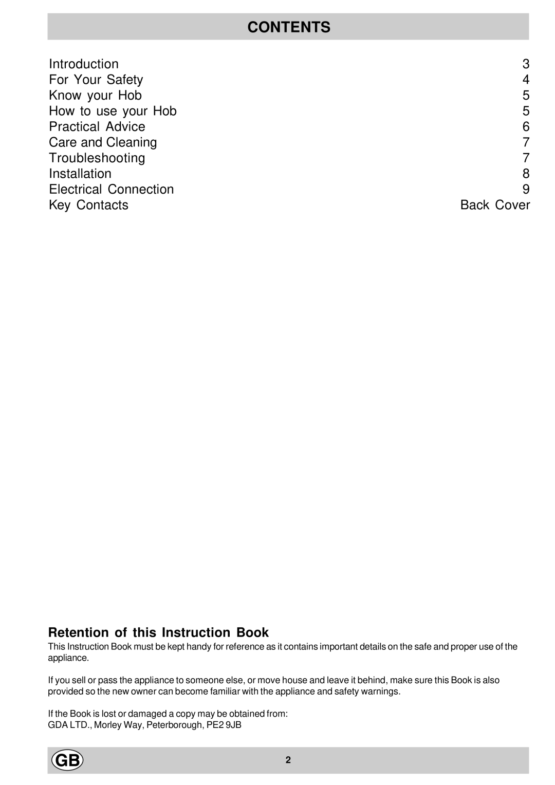 Creda S710E manual Contents 