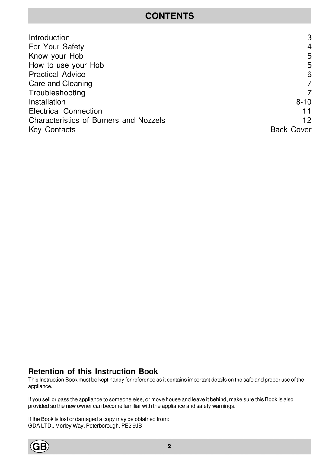 Creda S840G, S830G manual Contents 