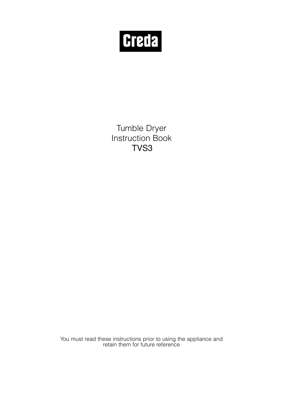 Creda TVS3 manual 