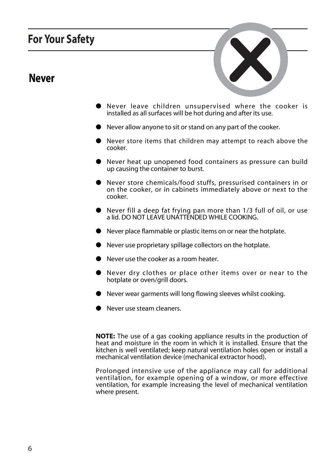 Creda X152 installation instructions For Your Safety Never 