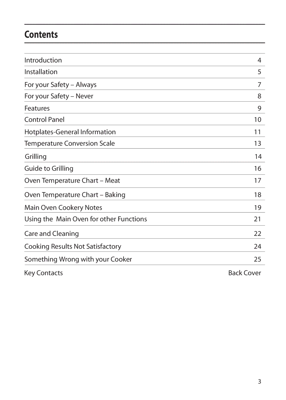 Creda X152E manual Contents 