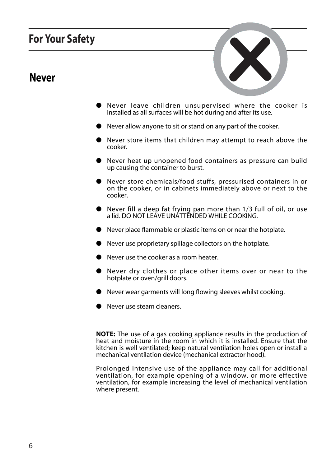 Creda X153, L153, C150 installation instructions For Your Safety Never 