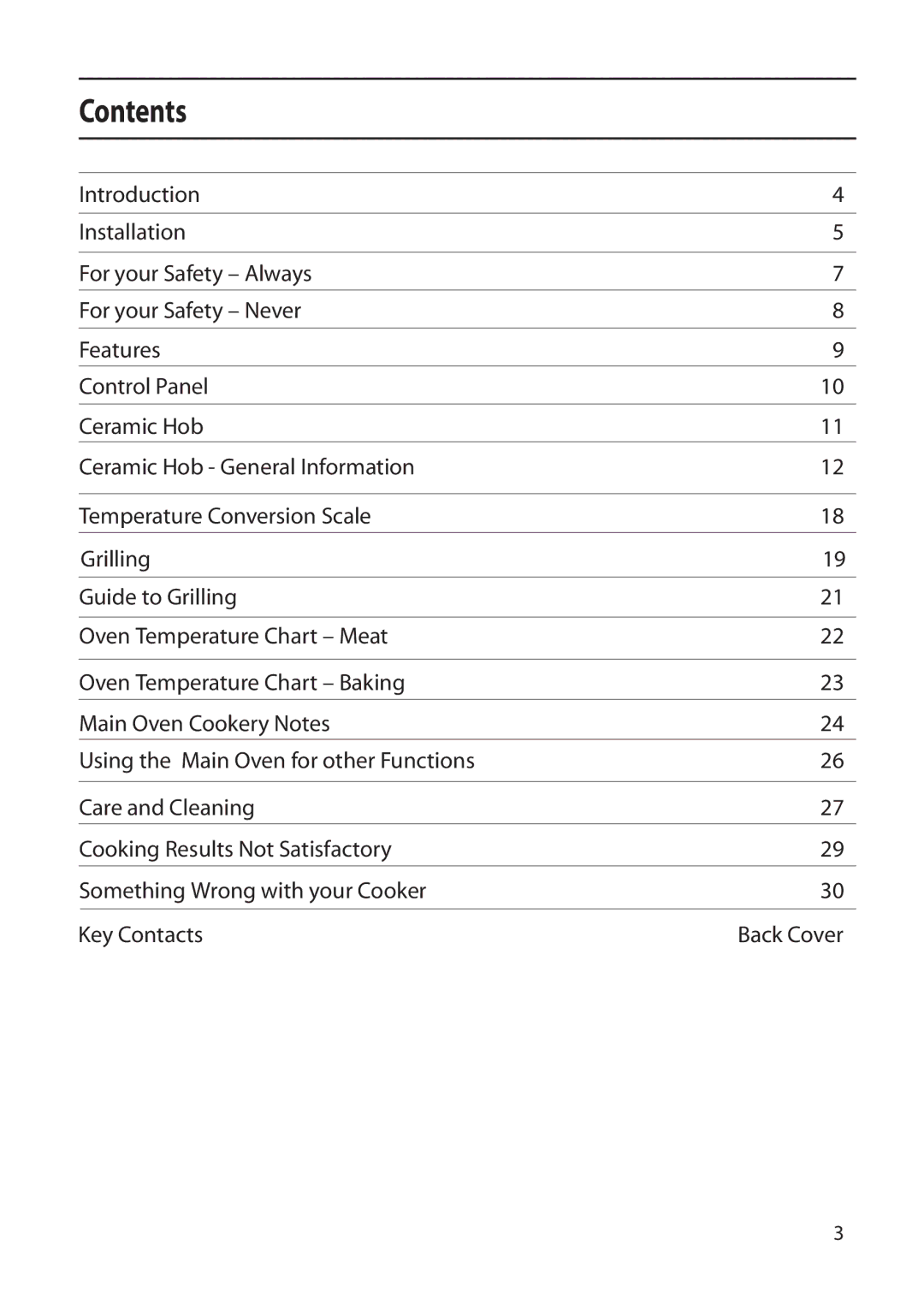 Creda X155E manual Contents 