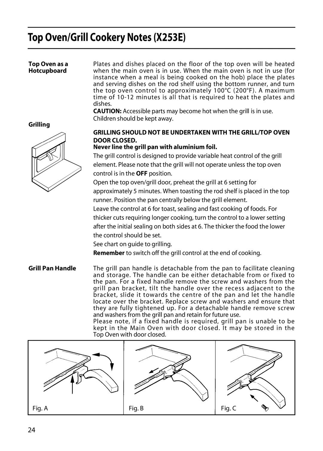 Creda X156E, X153E, X253E manual Door Closed 