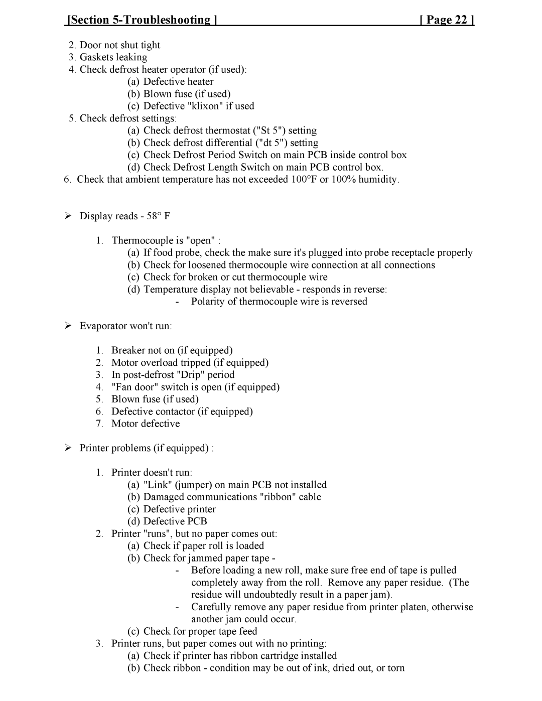 Cres Cor CCBC-12-75, CCBC-4-35, CCBC12-UA-100 service manual Troubleshooting 