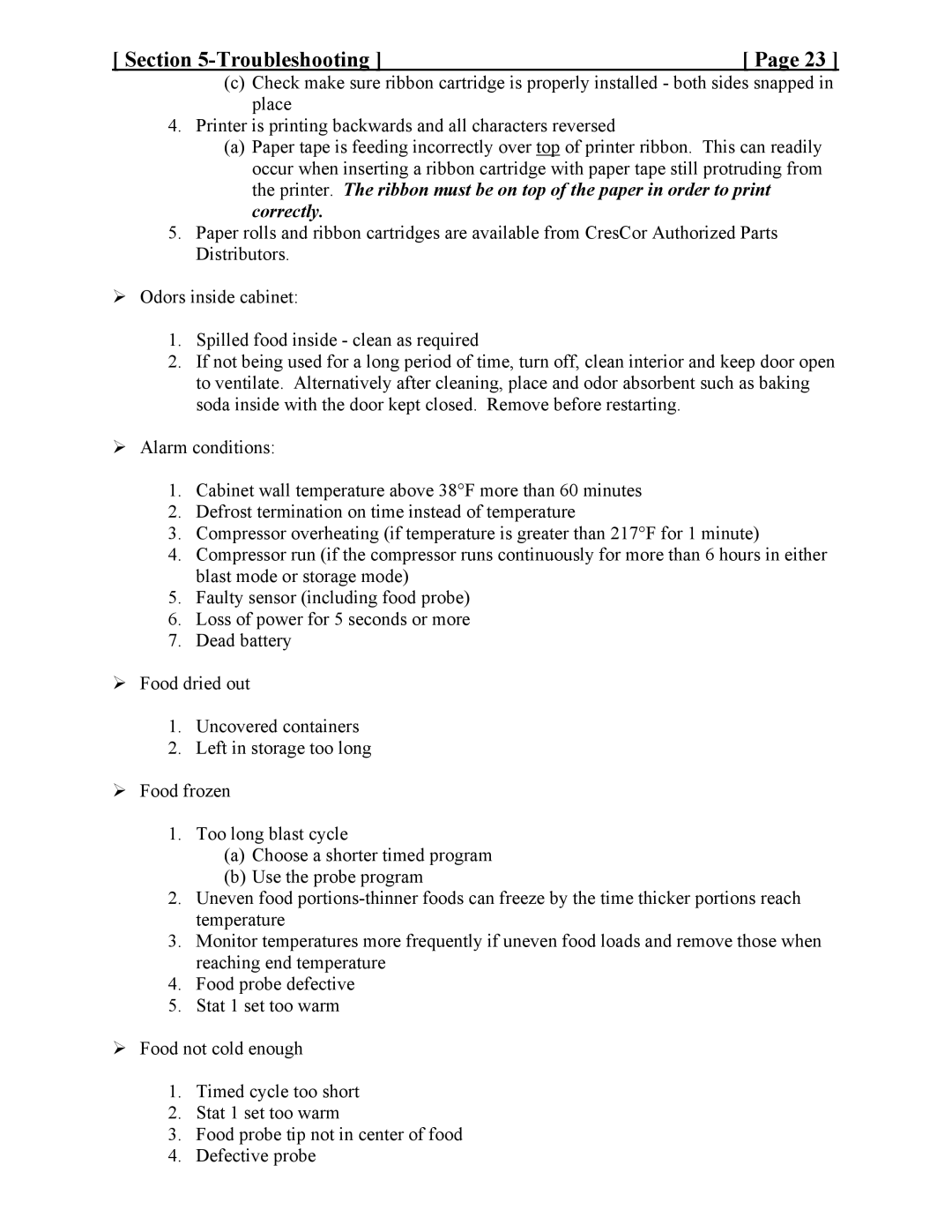 Cres Cor CCBC12-UA-100, CCBC-4-35, CCBC-12-75 service manual Troubleshooting 