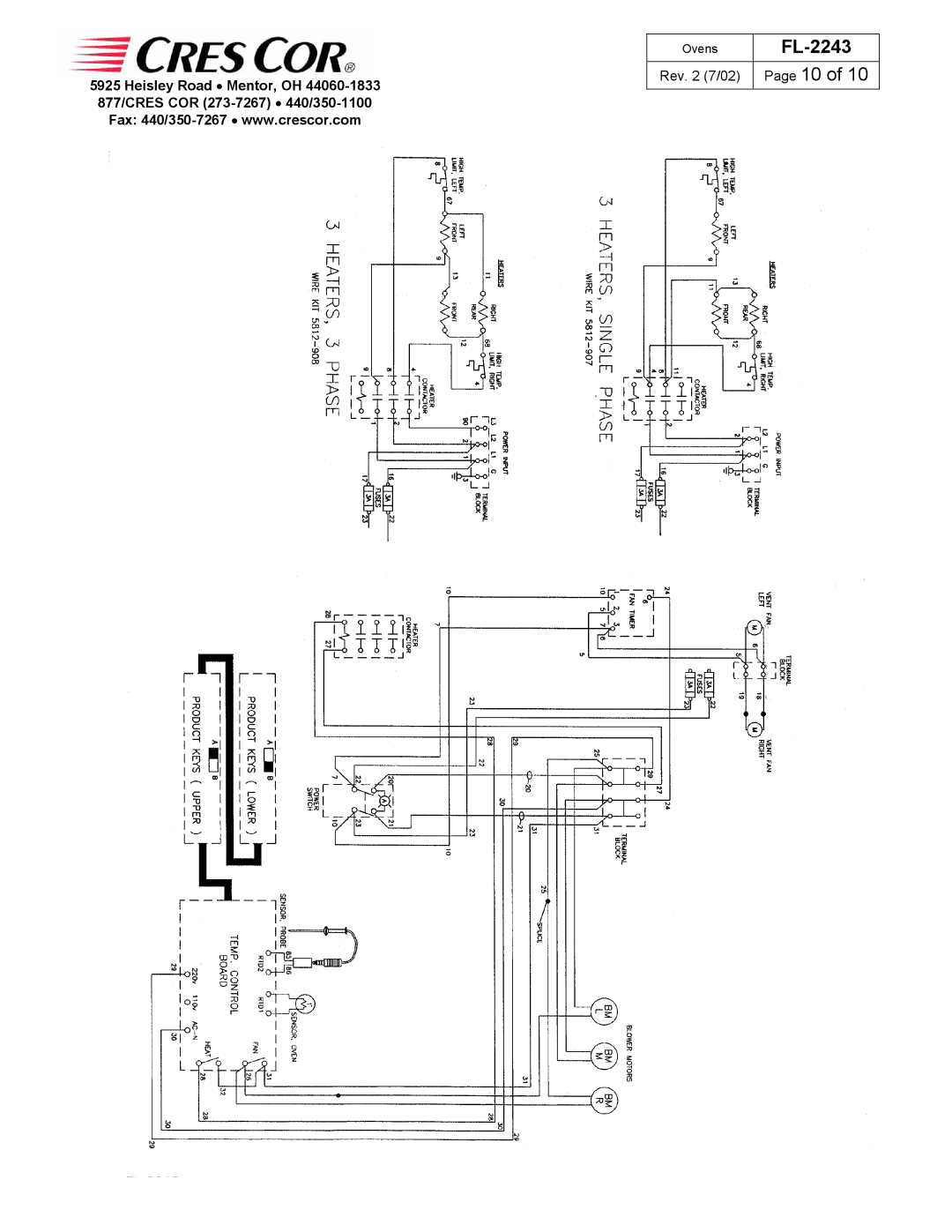 Cres Cor FL-2243 manual Rev 7/02 Page 10 