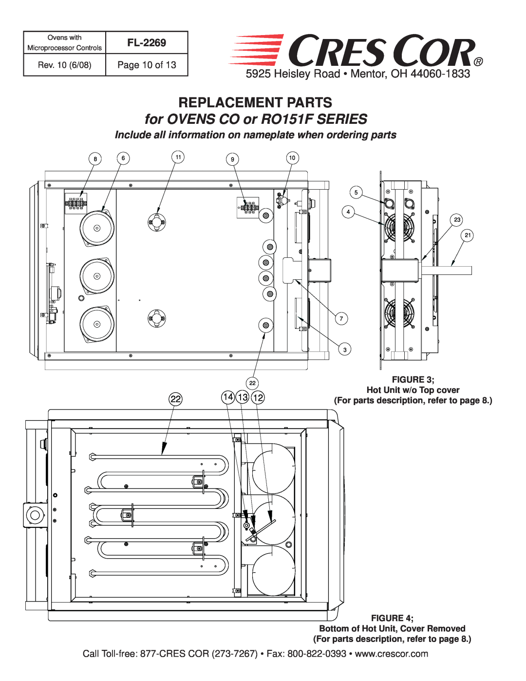 Cres Cor CO151HUA6B-Q1 for OVENS CO or RO151F SERIES, Replacement Parts, Heisley Road Mentor, OH, FL-2269, Page 10 of 