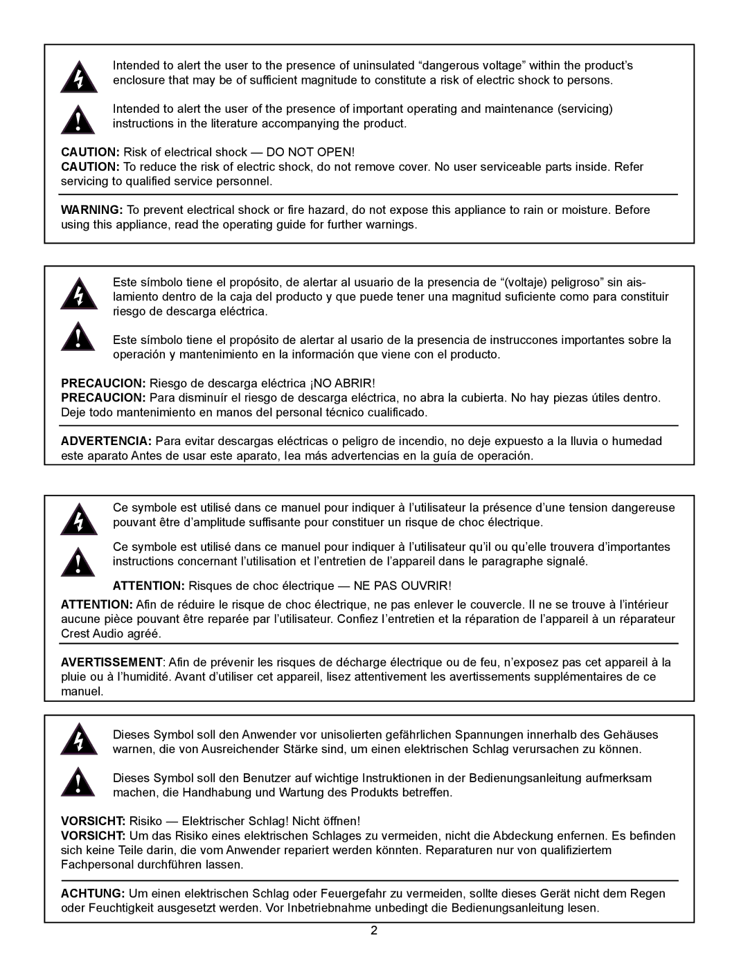 Crest Audio LQ 10P user manual 