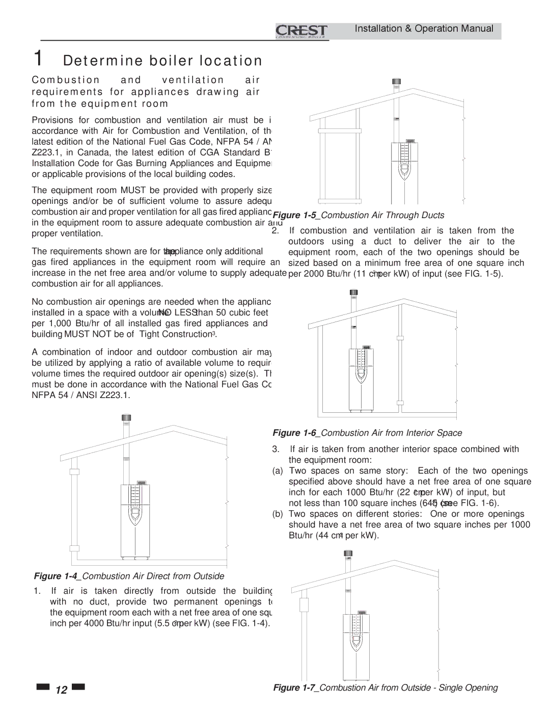 Crestron electronic 3.5, 2.5, 1.5 service manual 7Combustion Air from Outside Single Opening 