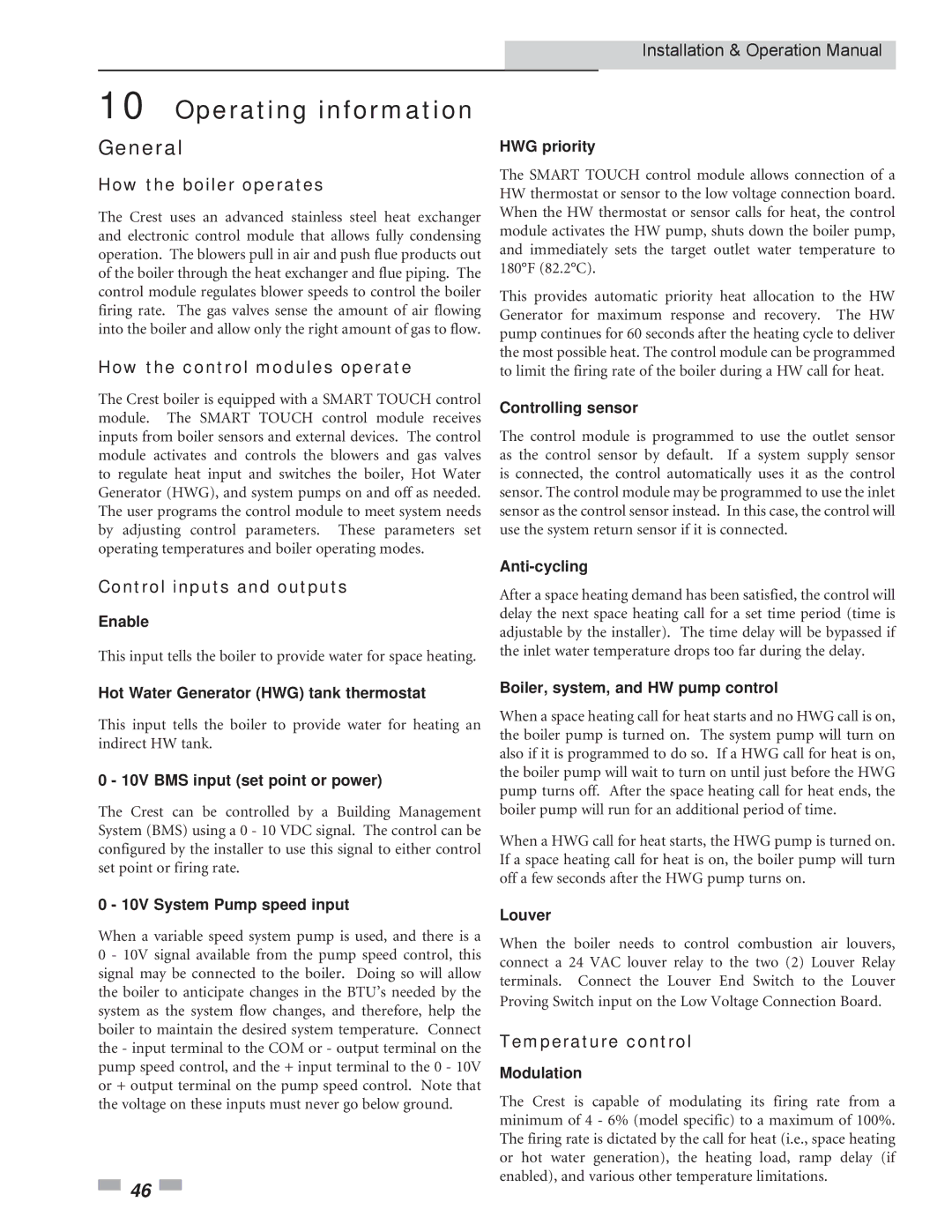 Crestron electronic 3.5, 2.5, 1.5 service manual Operating information, General 