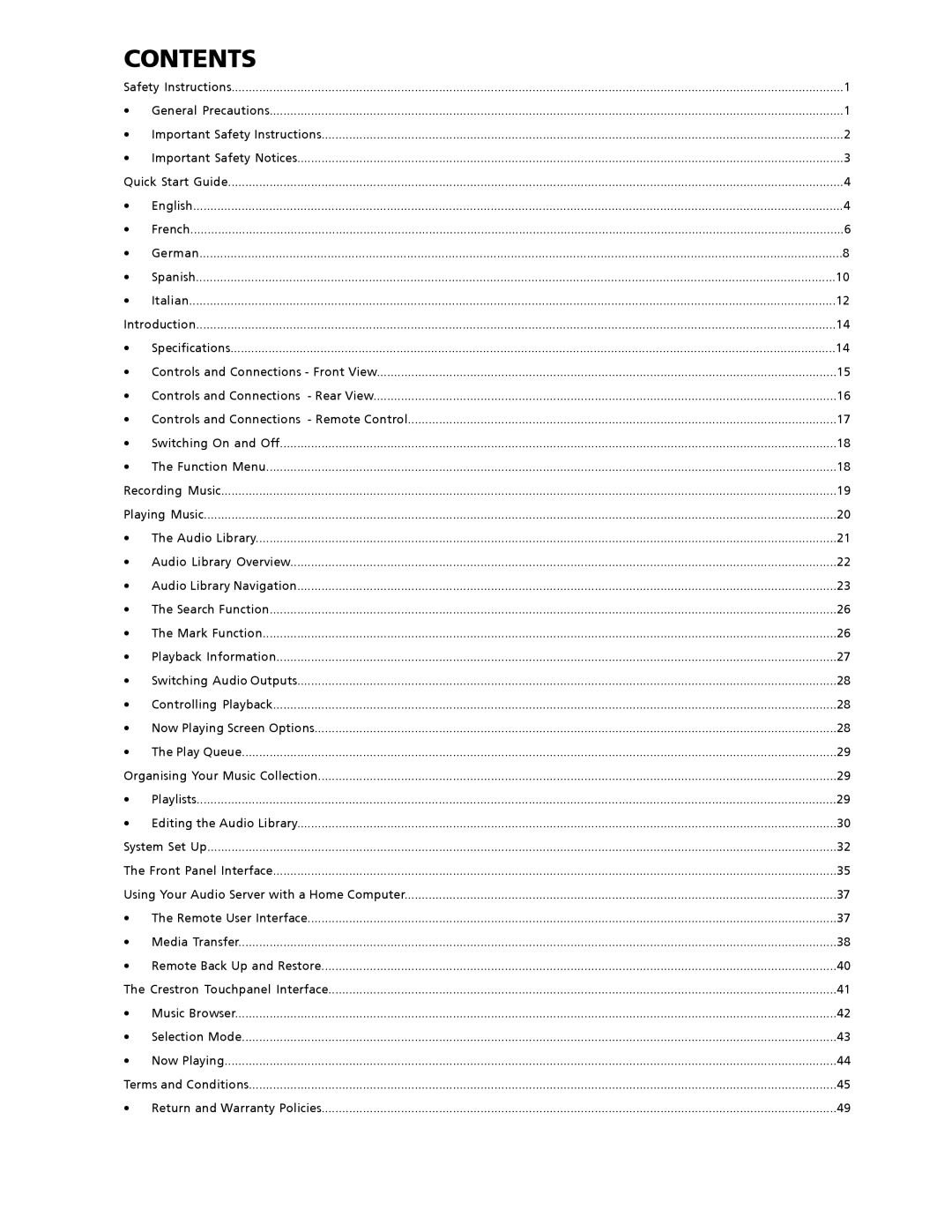 Crestron electronic AAS-1/2/4, AAS-2, AAS-4 manual Contents 