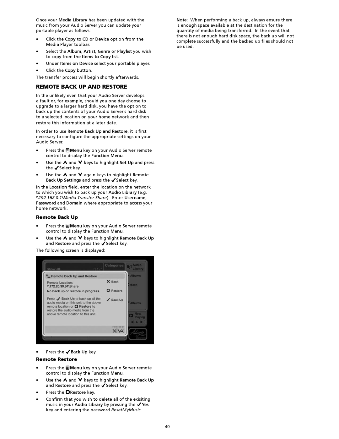 Crestron electronic AAS-2, AAS-4, AAS-1/2/4 manual Remote back up and restore, Remote Back Up, Remote Restore 