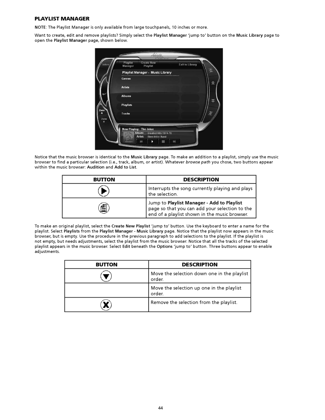 Crestron electronic AAS-2, AAS-4, AAS-1/2/4 manual Jump to Playlist Manager Add to Playlist 