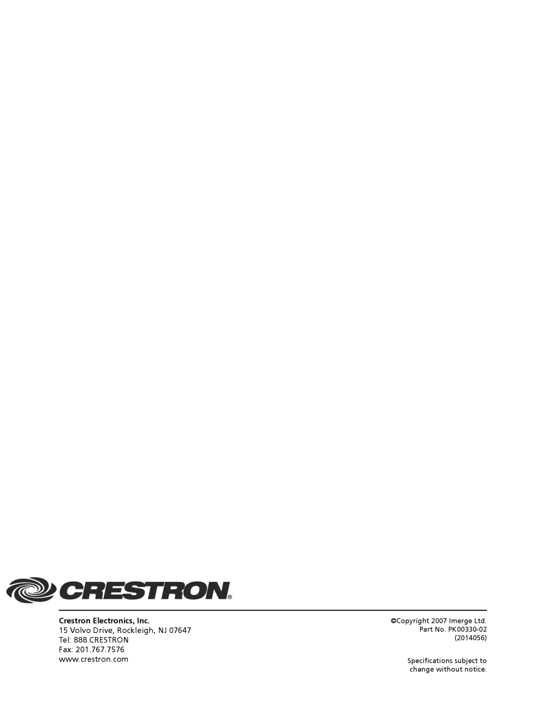 Crestron electronic AAS-2, AAS-4, AAS-1/2/4 manual Crestron Electronics, Inc 