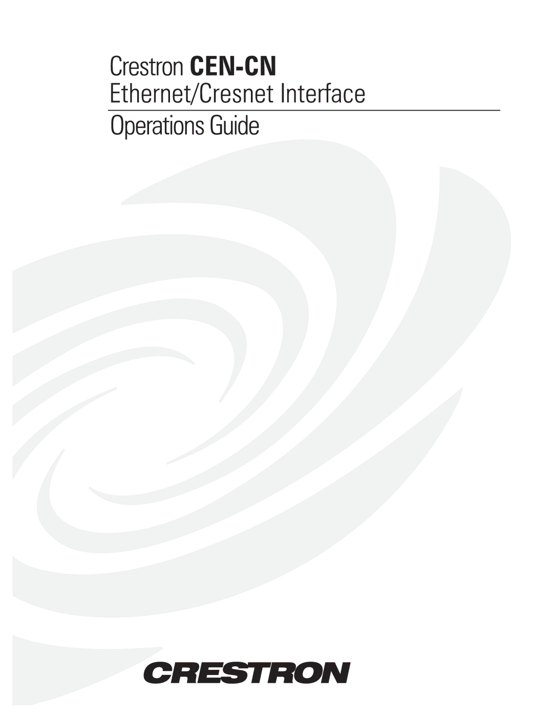 Crestron electronic CEN-CN manual 