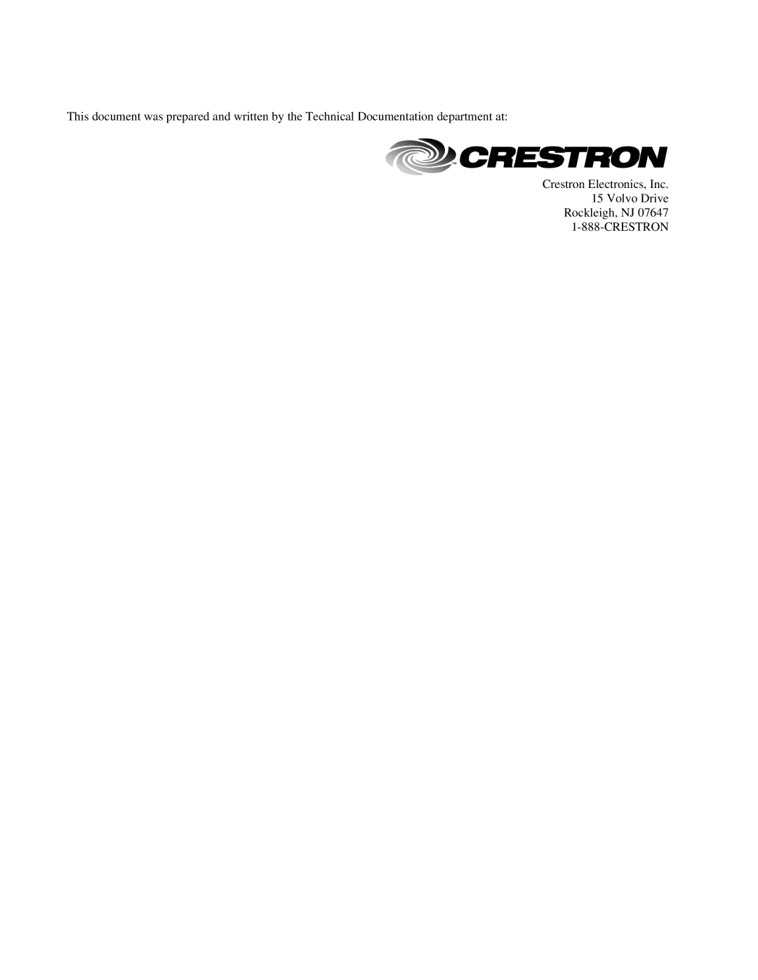 Crestron electronic CEN-CN manual Crestron 