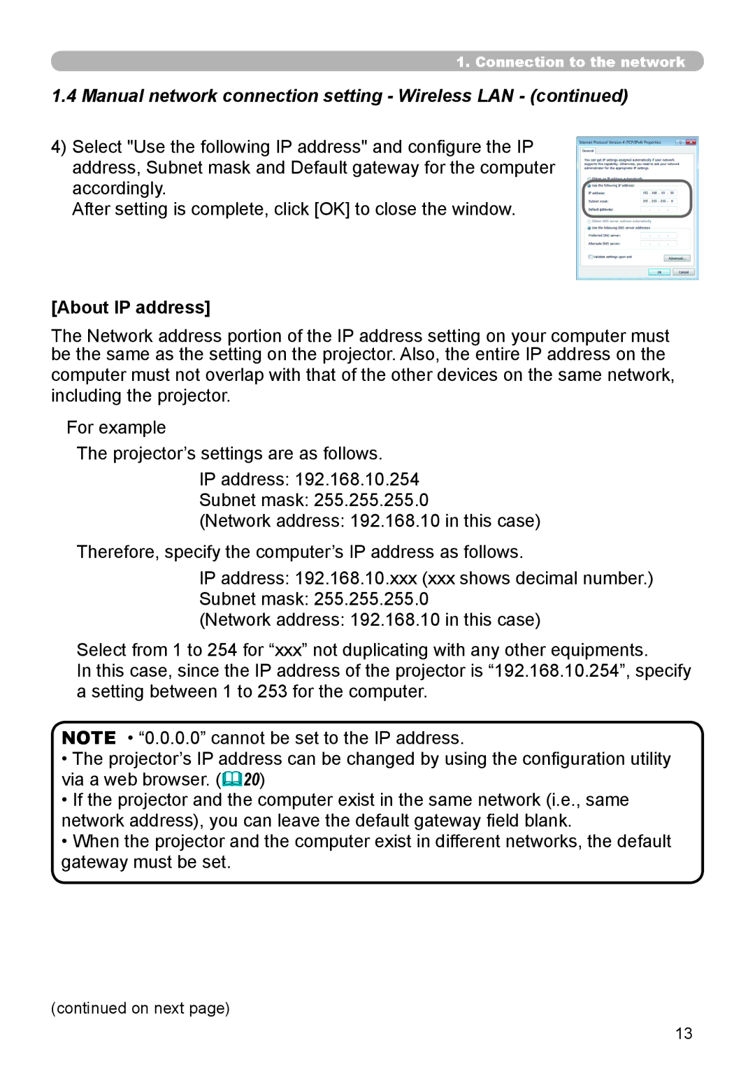 Crestron electronic CP-WX8240, CP-X8150 user manual About IP address 