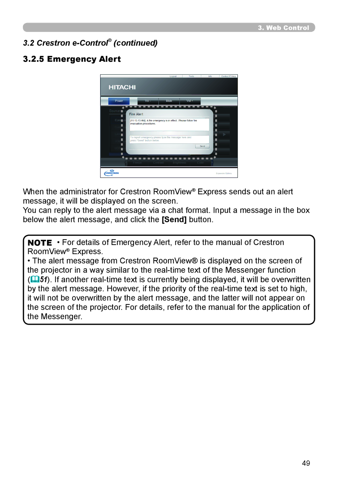 Crestron electronic CP-WX8240, CP-X8150 user manual Emergency Alert 