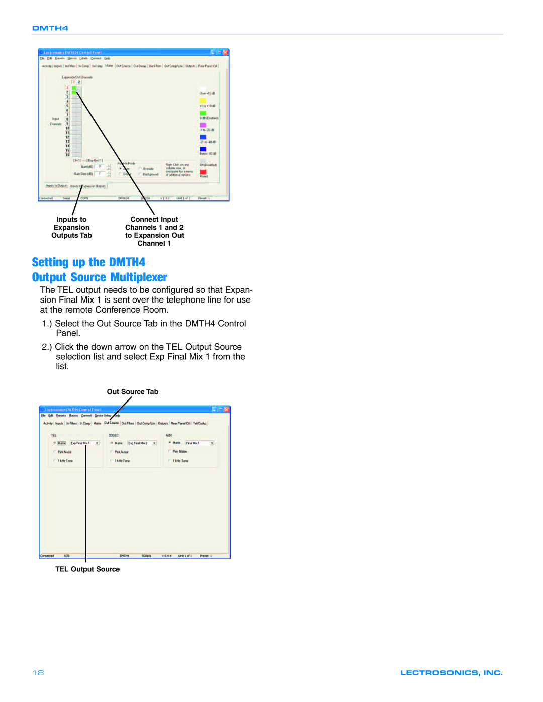 Crestron electronic quick start Setting up the DMTH4 Output Source Multiplexer 