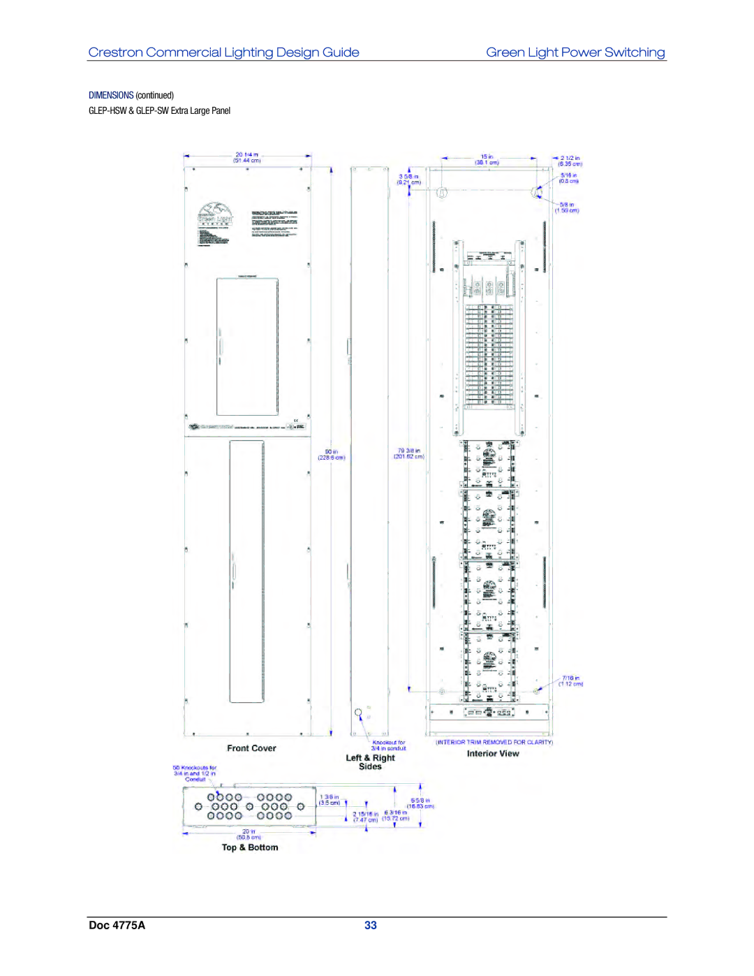 Crestron electronic IPAC-GL1, GLPS-SW-FT, GLPS-HDSW-FT, GLPS-HSW-FT manual GLEP-HSW & GLEP-SW Extra Large Panel 