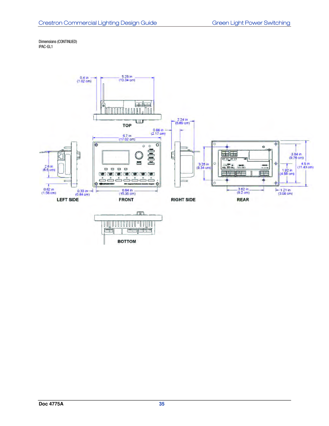 Crestron electronic GLPS-SW-FT, GLPS-HDSW-FT, GLPS-HSW-FT manual IPAC-GL1 