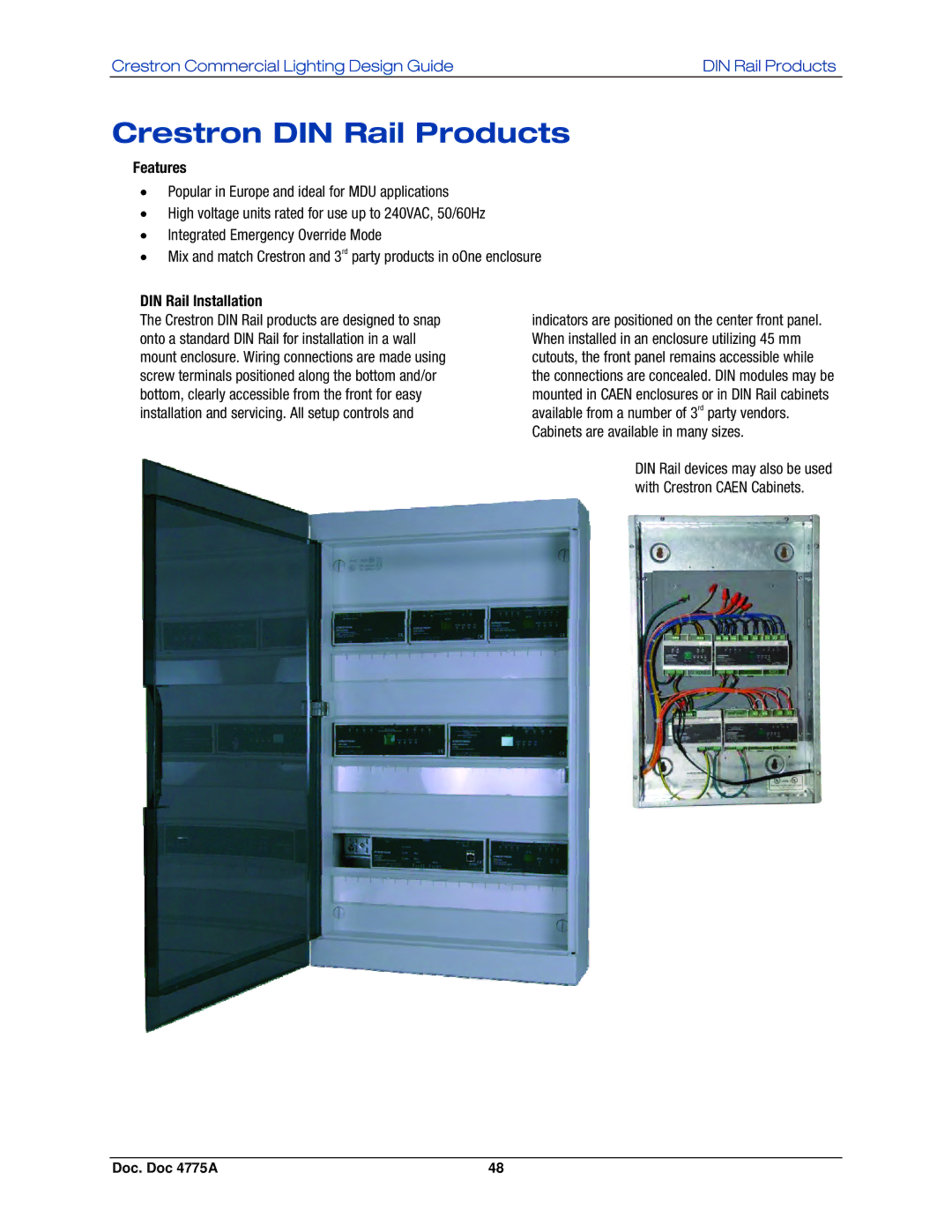 Crestron electronic GLPS-HDSW-FT, IPAC-GL1, GLPS-SW-FT manual Crestron DIN Rail Products, Features, DIN Rail Installation 