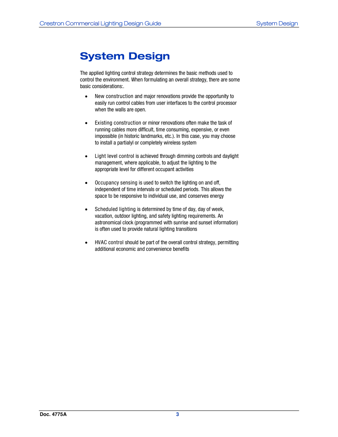 Crestron electronic IPAC-GL1, GLPS-SW-FT, GLPS-HDSW-FT, GLPS-HSW-FT manual System Design 