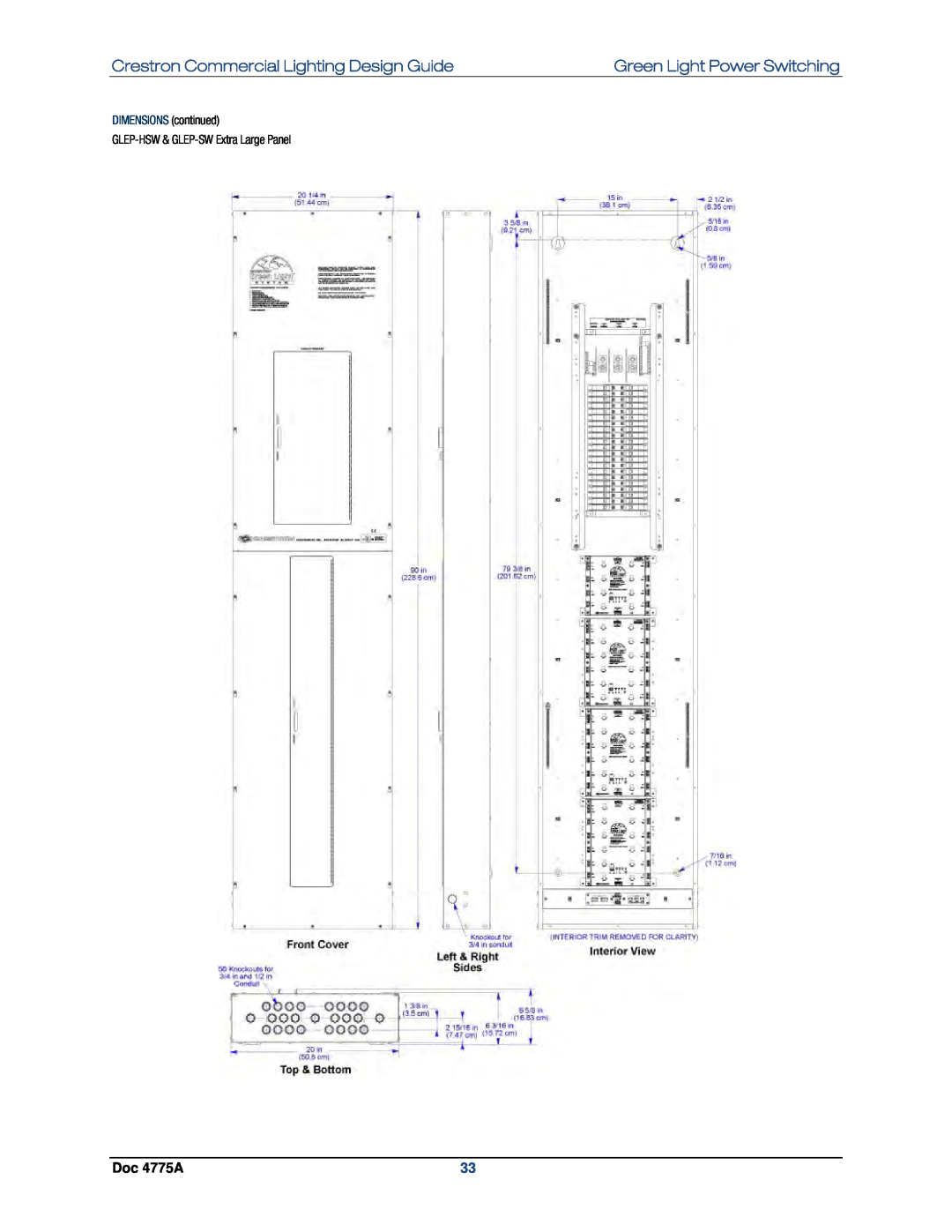 Crestron electronic GLPS-SW, IPAC-GL1 Crestron Commercial Lighting Design Guide, Green Light Power Switching, Doc 4775A 