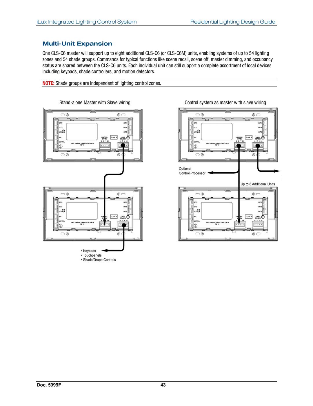 Crestron electronic Residential Lighting manual Multi-Unit Expansion 