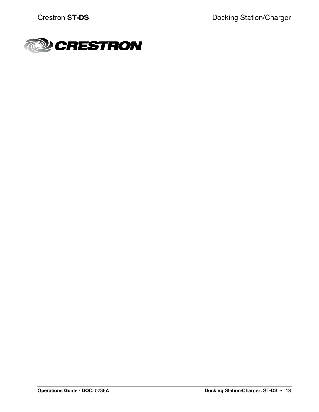 Crestron electronic manual Crestron ST-DS 