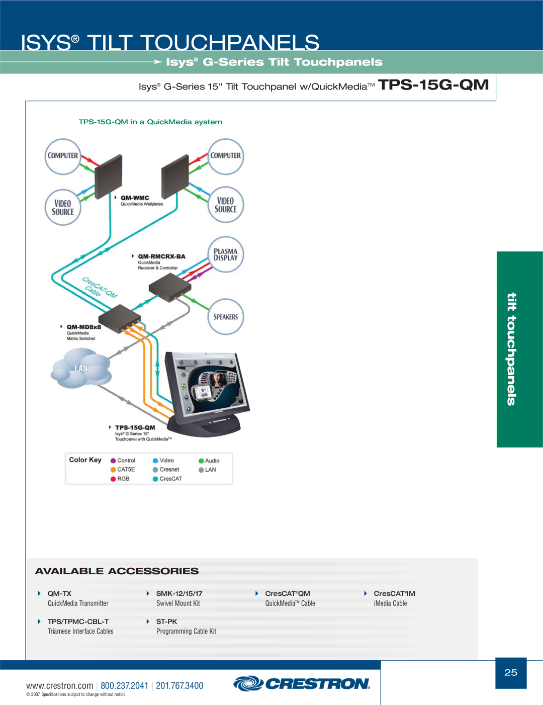 Crestron electronic TPS-3000, TPS-17W, TPS Series manual Triamese Interface Cables Programming Cable Kit 