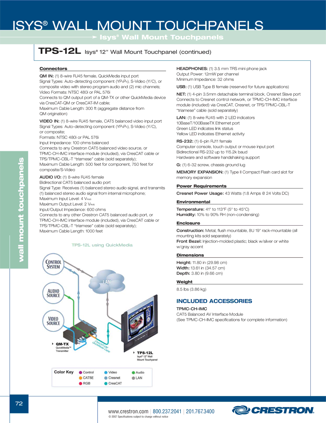 Crestron electronic TPS-15L, TPS-4000L, TPS-3100L, TPS-17L manual TPS-12L using QuickMedia 