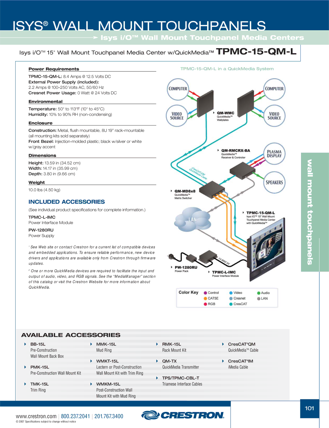 Crestron electronic TPS-12L, TPS-4000L, TPS-3100L, TPS-17L, TPS-15L manual 101 