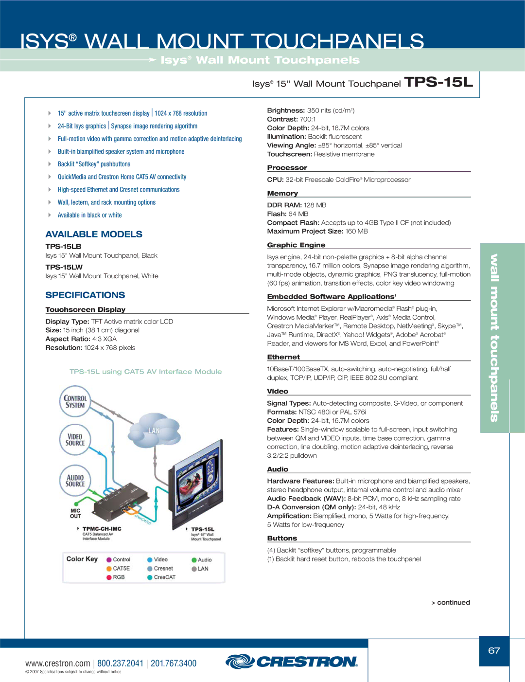 Crestron electronic TPS-4000L, TPS-3100L, TPS-17L, TPS-12L manual TPS-15LB, TPS-15LW, Embedded Software Applications1 