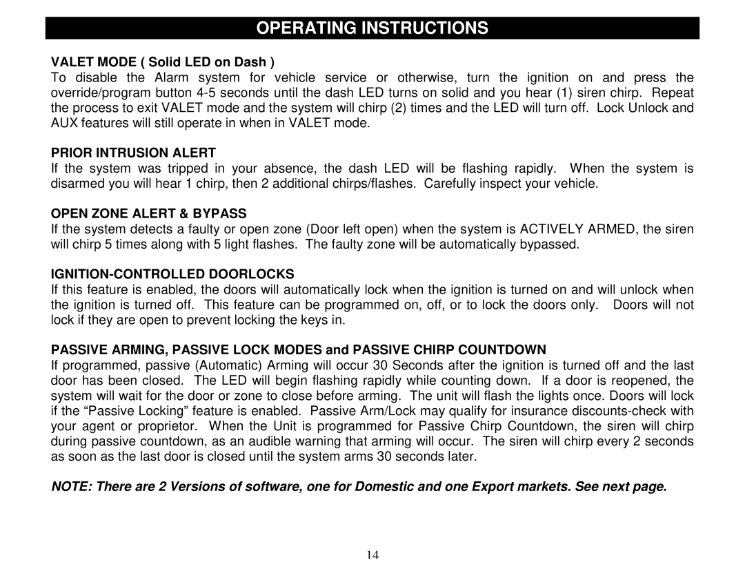 Crimestopper Security Products CS-2000DPII Valet Mode Solid LED on Dash, Prior Intrusion Alert, Open Zone Alert & Bypass 