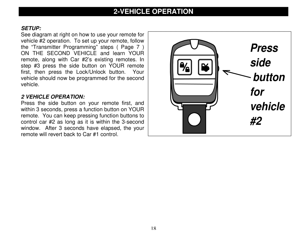 Crimestopper Security Products CS-2000DPII manual Vehicle Operation, Setup 