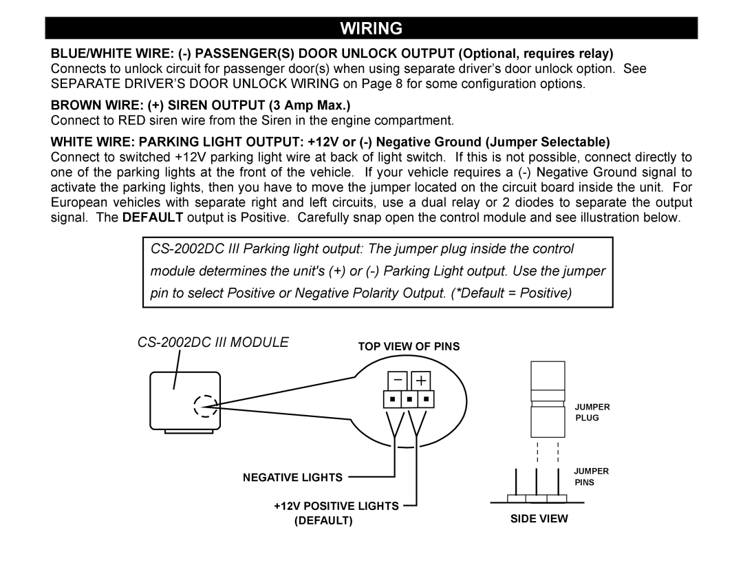 Crimestopper Security Products CS-2002DC SERIES III manual CS-2002DC III Module 