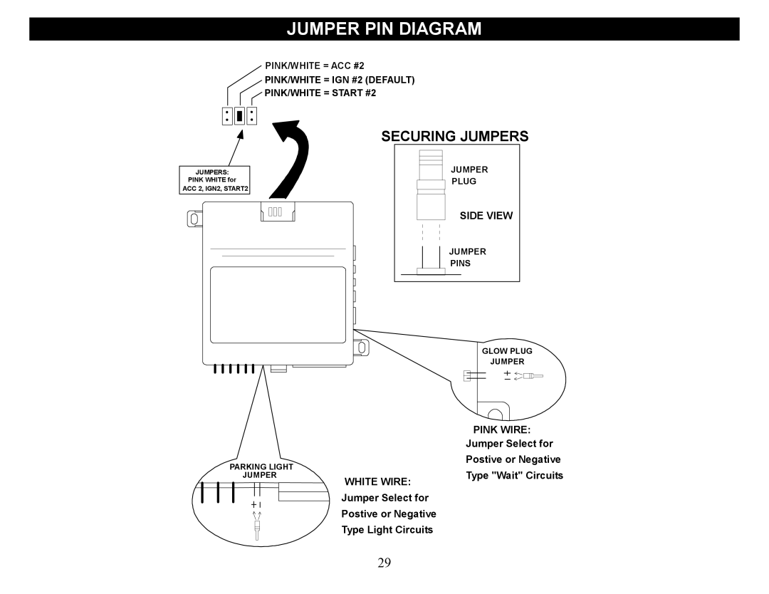 Crimestopper Security Products CS-2012DP-TW1 manual Jumper PIN Diagram, Securing Jumpers 