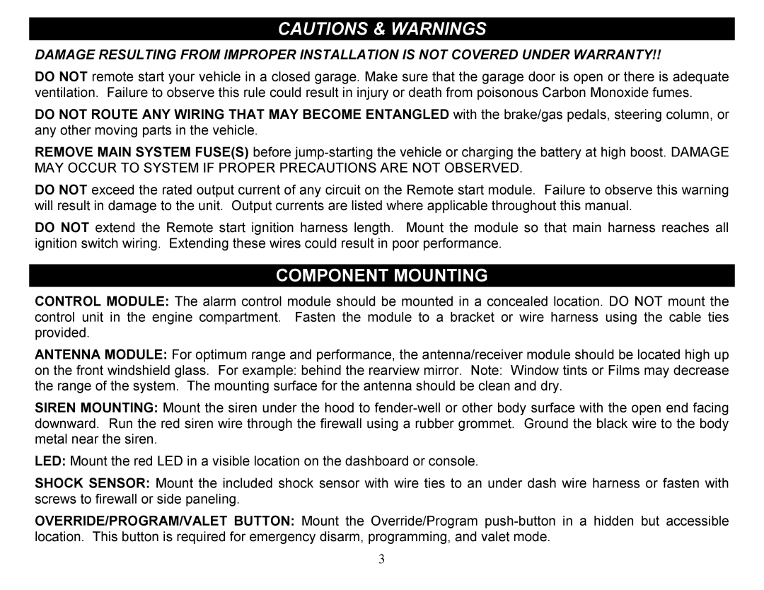 Crimestopper Security Products CS-2012DP-TW1 manual Component Mounting 