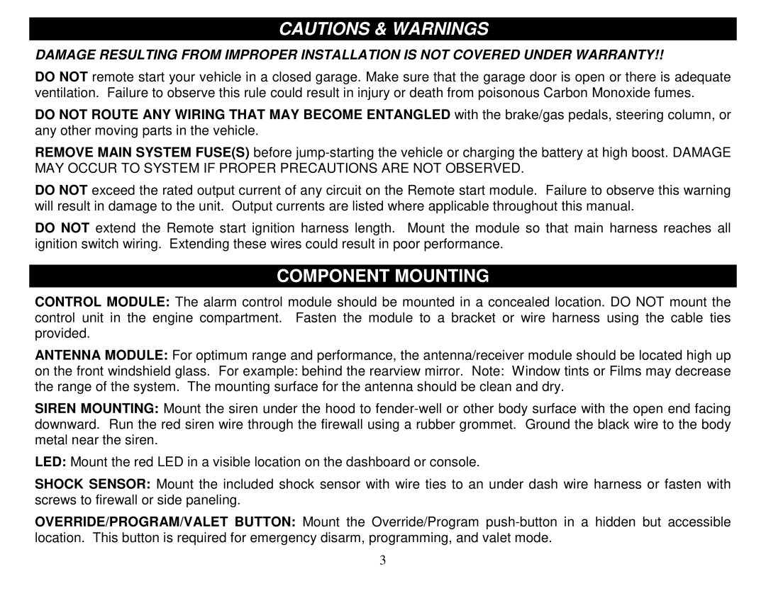 Crimestopper Security Products CS-2014DP-TW2 manual Component Mounting 