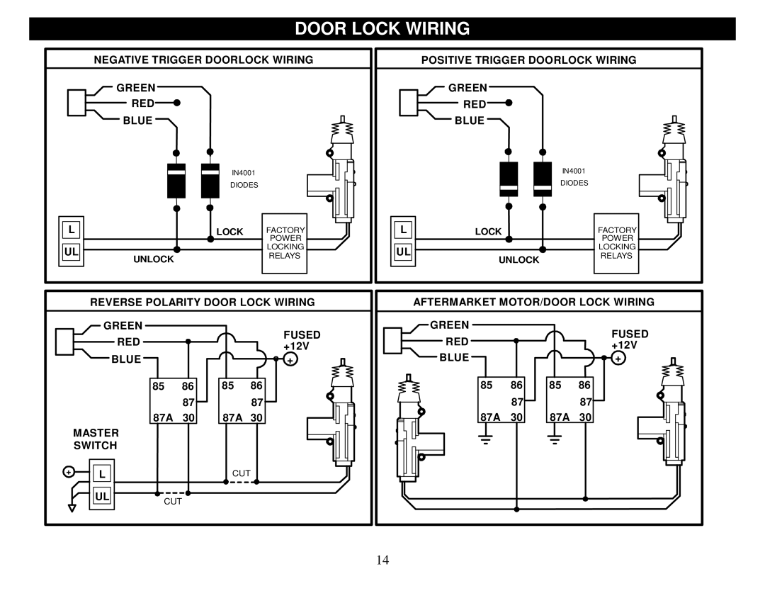 Crimestopper Security Products CS-2011DP, CS-2900DP-FM, CS-2012DP-TW1, CS-2014DP-TW2-FM, CS2016 Dpfm manual Door Lock Wiring 