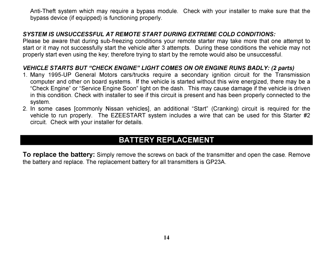 Crimestopper Security Products EZ-45DP, EZ-55DP operating instructions Battery Replacement 