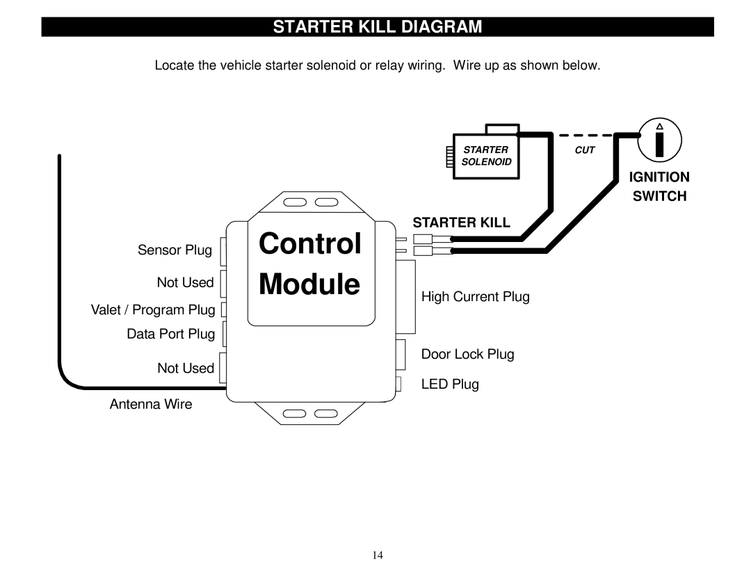 Crimestopper Security Products SP-200 installation instructions Starter Kill Diagram, Ignition Switch 