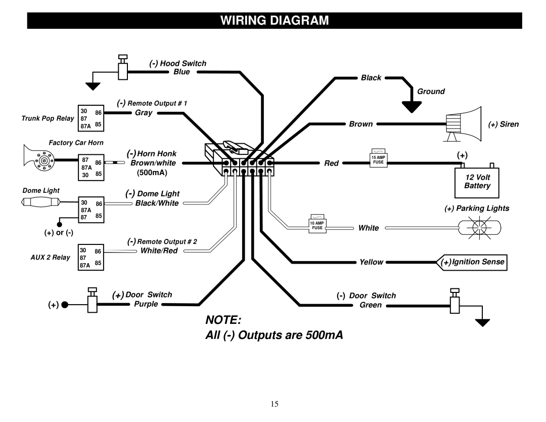 Crimestopper Security Products SP-200 installation instructions Wiring Diagram 